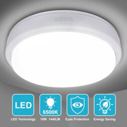 Long Life Lamps Company 18W Led Bulkhead Ceiling Light Mounted Round Dome 6500K Cool White - thumbnail 3