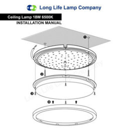 Long Life Lamps Company 18W Led Bulkhead Ceiling Light Mounted Round Dome 6500K Cool White - thumbnail 9