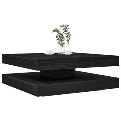 Berkfield Coffee Table 360-Degree Rotatable Black Oak 90X90X34.5 Cm - image 1