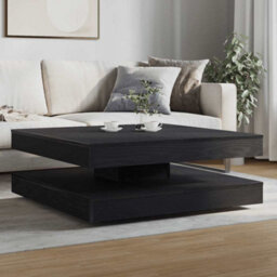 Berkfield Coffee Table 360-Degree Rotatable Black Oak 90X90X34.5 Cm - thumbnail 3