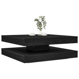 Berkfield Coffee Table 360-Degree Rotatable Black Oak 90X90X34.5 Cm