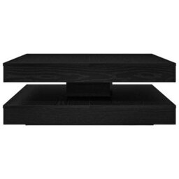 Berkfield Coffee Table 360-Degree Rotatable Black Oak 90X90X34.5 Cm - thumbnail 4