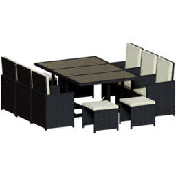 Lassic Garden Vida Cuba Black 10 Seater Rattan Garden Outdoor Bistro Set With Cover - thumbnail 9