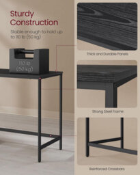 Songmics Storage-Enhanced Desk, Industrial Work Surface With Dual Shelving, Ebony Black - thumbnail 4