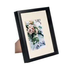 "Nicola Spring 3D Box Photo Frame - 8 X 10"" With 4 X 6"" Mount - Black/ivory" - thumbnail 1