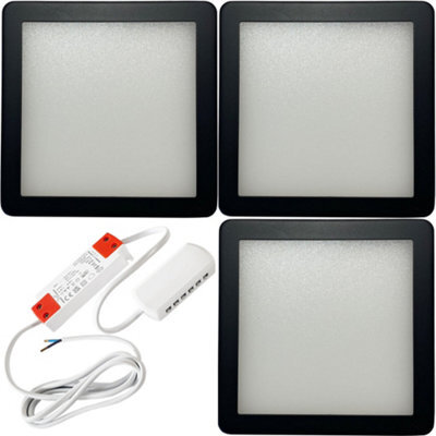 3-Pack Matt Black Ultra-Slim Led Under Cabinet Lighting Kit With Driver - Warm White Light - image 1