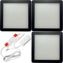 3-Pack Matt Black Ultra-Slim Led Under Cabinet Lighting Kit With Driver - Warm White Light - thumbnail 1