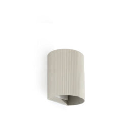 Luminosa Lighting Luminosa Sole Round Fluted Flush Wall Lamp Grey 1X Gu10