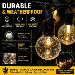 12M Solar Fairy Lights, 100 Led Ip65 Waterproof 8 Modes Outdoor String Lights For Garden Wedding Party Balcony Decor - thumbnail 2