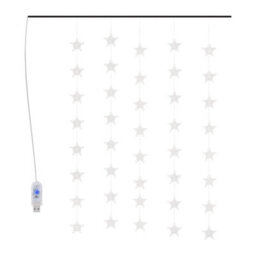 Berkfield Led Star Curtain Fairy Lights 200 Led Blue 8 Function - thumbnail 2