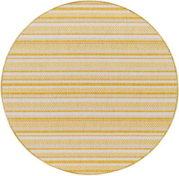 Livabliss Round Eagean-Global Yellow Ivory Off-White In- & Outdoor Rug 160 X 160 Cm Easy Care, Non Shedding