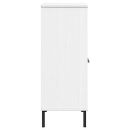 Berkfield Bookcase With Metal Legs White 90X35X90.5 Cm Solid Wood Oslo - thumbnail 6