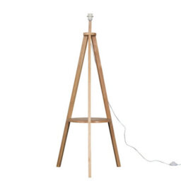 Valuelights Morrigan Natural Wood Tripod Floor Lamp Base With Shelf - thumbnail 4