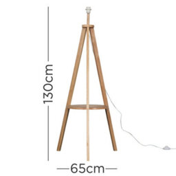 Valuelights Morrigan Natural Wood Tripod Floor Lamp Base With Shelf - thumbnail 6