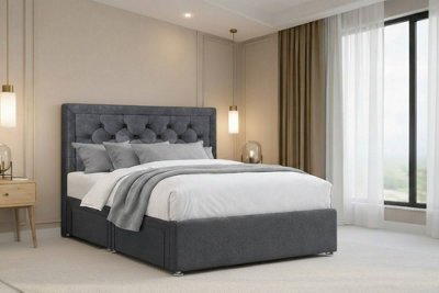 "Nexus Tuscany Plush Divan, Steel, 54"" Headboard, No Drawers, Open Coil Mattress, Small Double" - image 1