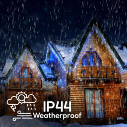Geezy Christmas 200 Led Lights Outdoor Icicle Blue & White Chaser Fairy Timer 8 Modes - thumbnail 3