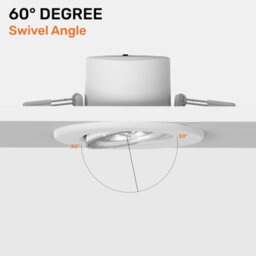 Paul Russells Led Downlight White Tilt Recessed Ceiling Spotlight 4.8W 500 Lumens, Ip44, Colour Changeable Cct3 - thumbnail 8