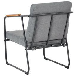 Beliani Grey Steel 4-Seater Outdoor Sofa Set With Teak-Accent Arms And Coffee Table - thumbnail 6