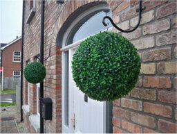 Best Artificial 36Cm Green Boxwood Buxus Grass Hanging Basket Topiary Ball - Suitable For Outdoor Use - Weather & Fade Resistant - thumbnail 5