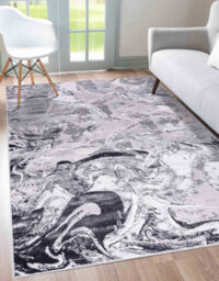 Solarius Modern Grunge Marbling Abstract Area Rugs Silver 200X290 Cm - thumbnail 3