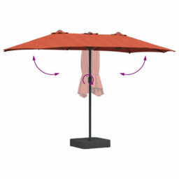 Berkfield Modern Garden Parasol Terracotta 385 X 209 X 244 Cm Fabric - thumbnail 8