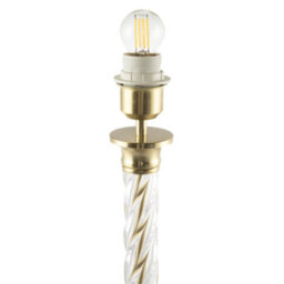 Happy Homewares Satin Gold Table Lamp Base With Twisting Clear Glass Designer Feature - thumbnail 3