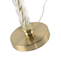 Happy Homewares Satin Gold Table Lamp Base With Twisting Clear Glass Designer Feature - thumbnail 4
