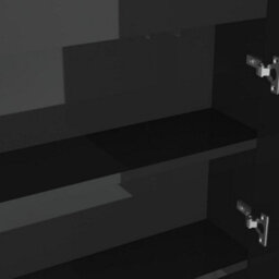 Berkfield Bathroom Mirror Cabinet 80X15X60 Cm Mdf Shining Black - thumbnail 7