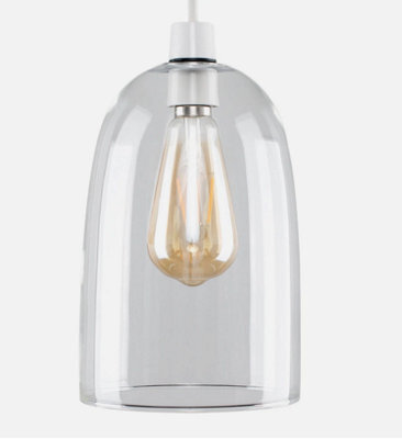 Ceiling Light Shade Modern Clear Glass Easy Fit Pendant Lampshade Living Room - image 1