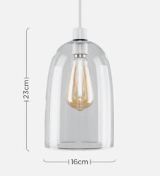 Ceiling Light Shade Modern Clear Glass Easy Fit Pendant Lampshade Living Room - thumbnail 5