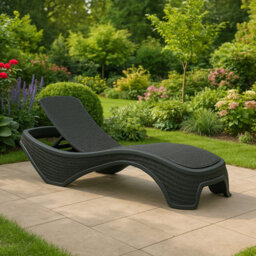 Centurion Supports Maldives Black Outdoor High-End Pu Rattan Adjustable Sun Lounger Fully Assembled - thumbnail 2
