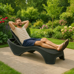 Centurion Supports Maldives Black Outdoor High-End Pu Rattan Adjustable Sun Lounger Fully Assembled - thumbnail 7