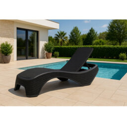 Centurion Supports Maldives Black Outdoor High-End Pu Rattan Adjustable Sun Lounger Fully Assembled - thumbnail 4