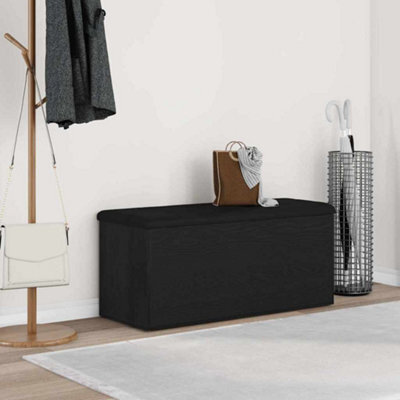 Vidaxl Storage Bench Black Oak 102 X 42 X 45 Cm Engineered Wood - image 1
