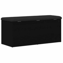 Vidaxl Storage Bench Black Oak 102 X 42 X 45 Cm Engineered Wood - thumbnail 8