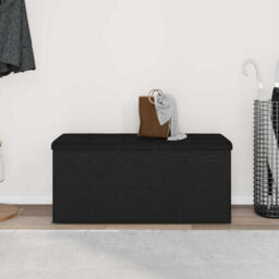 Vidaxl Storage Bench Black Oak 102 X 42 X 45 Cm Engineered Wood - thumbnail 4