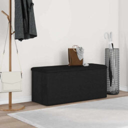 Vidaxl Storage Bench Black Oak 102 X 42 X 45 Cm Engineered Wood - thumbnail 1