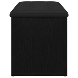 Vidaxl Storage Bench Black Oak 102 X 42 X 45 Cm Engineered Wood - thumbnail 7