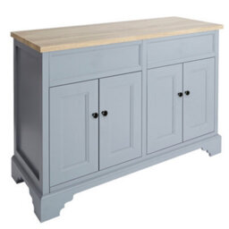 Homestylestore Light Grey And Oak 1210mm Bathroom Vanity Unit And Black Round Handles - thumbnail 1