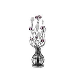 Luminosa Lighting Luminosa (Dh) Viola Table Lamp 5 Light G4 Black/purple/chrome/crystal, Not Led/cfl Compatible