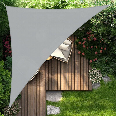 Grey 4X4X5.65M Triangular Shade Sail 95% Uv Protection Waterproof - image 1