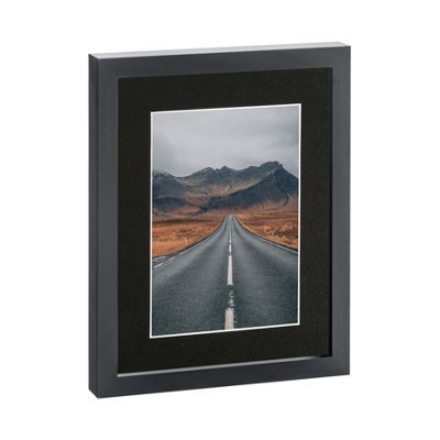 "Nicola Spring Photo Frame With 5"" X 7"" Mount - 8"" X 10"" - Black/black" - image 1