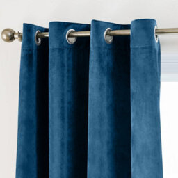 Ameha Navy Crushed Blackout Velvet Curtain Luxury Bedroom Kitchen Window Curtains Pair 66'' X 54''  With 2 X Tie Backs - thumbnail 7