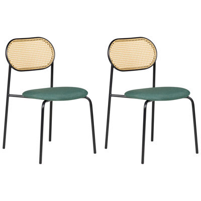 Beliani Set Of 2 Dining Chairs Adaver Metal Black - image 1
