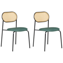 Beliani Set Of 2 Dining Chairs Adaver Metal Black - thumbnail 1
