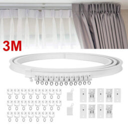 White 3 Meter Flexible Straight Standard Bay Window Curtain Track Glider Rail - thumbnail 2