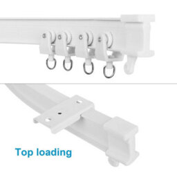 White 3 Meter Flexible Straight Standard Bay Window Curtain Track Glider Rail - thumbnail 3