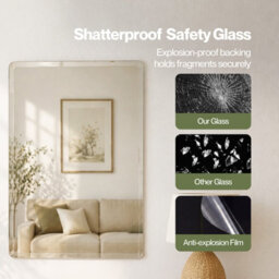 Yezi Wall Mirror Tempered Glass Vanity Bathroom 45X60 - thumbnail 7