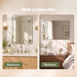 Yezi Wall Mirror Tempered Glass Vanity Bathroom 45X60 - thumbnail 9