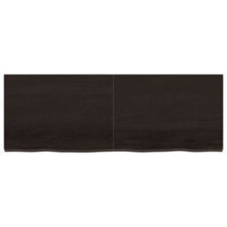 Berkfield Wall Shelf Dark Brown 140X50X(2-4) Cm Treated Solid Wood Oak - thumbnail 4